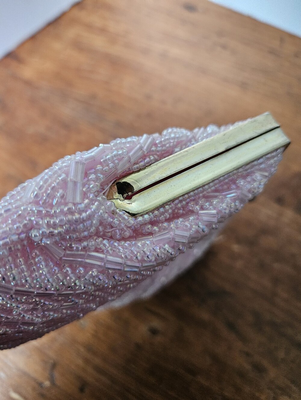 Vintage Beaded Pink Seashell Purse Evening Bag Carlo Fellini Evening Bag Clutch - Picture 12 of 13